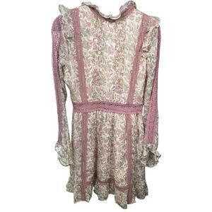Topshop NWT Floral Lace Trim Long Sleeve Mini Dress Size US 2